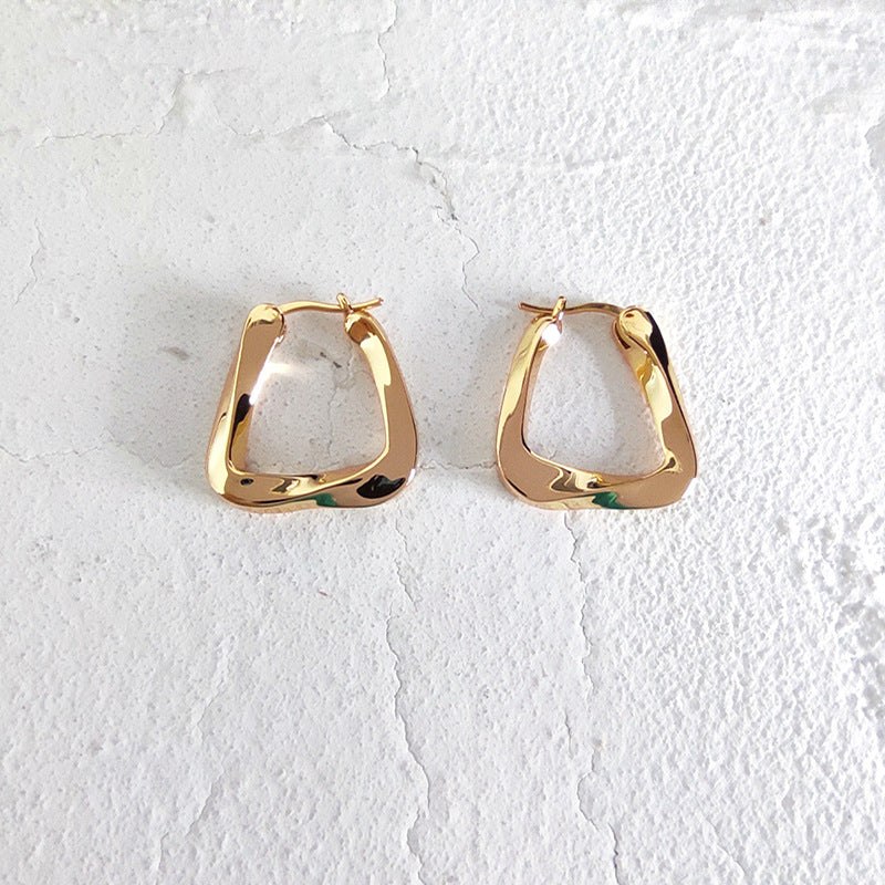 Wholesale Irregular hoop triangular exaggerated geometric earrings